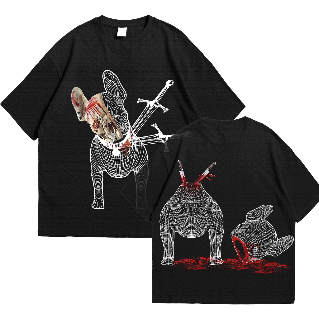 spyderpunk LIFE WOK - T-SHIRT LIFE WILD HALLOWEEN EDITION - kaos life wild gore