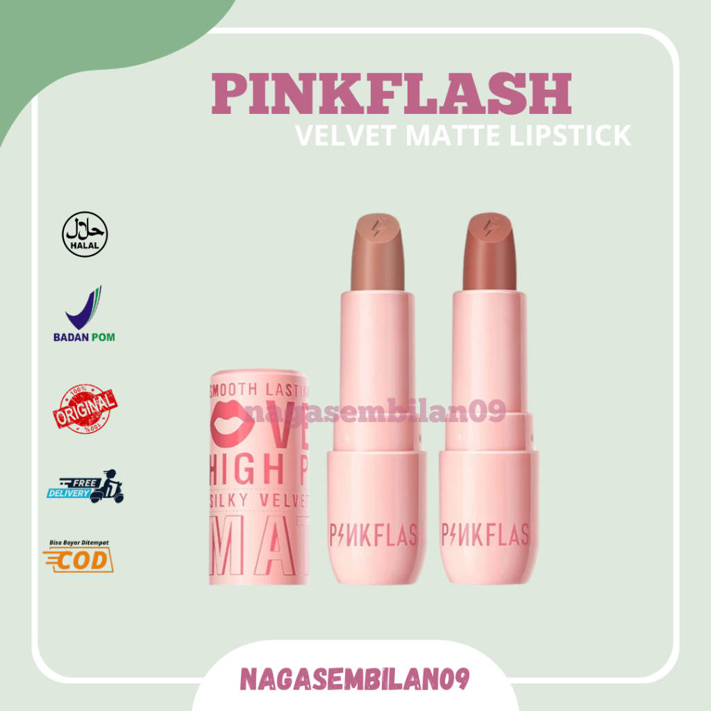 PINKFLASH Velvet Matte Lipstick Tahan lama Terasa creamy