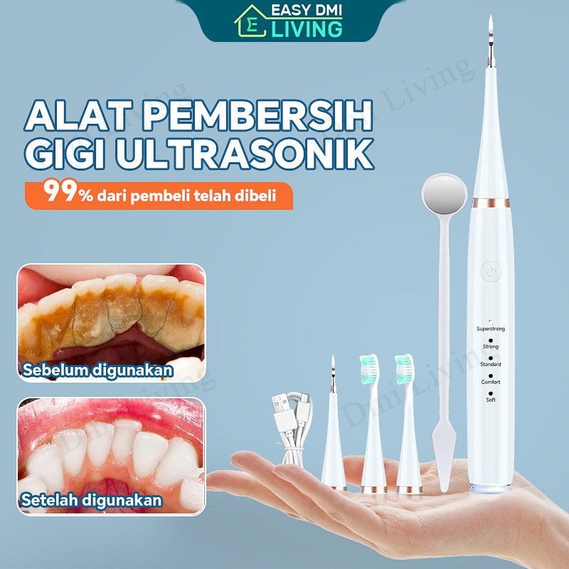 【Garansi 2 tahun】 Pembersih gigi ultrasonik dan sikat gigi elektrik 2 in 1 Smart Portable IPX7 Ultra