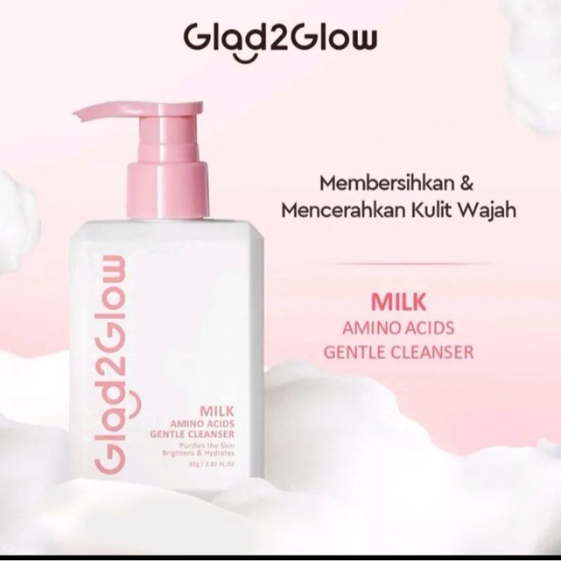 Glad2glow milk amino acids | Sabun cuci muka glad2glow | facial wash glad2glow original