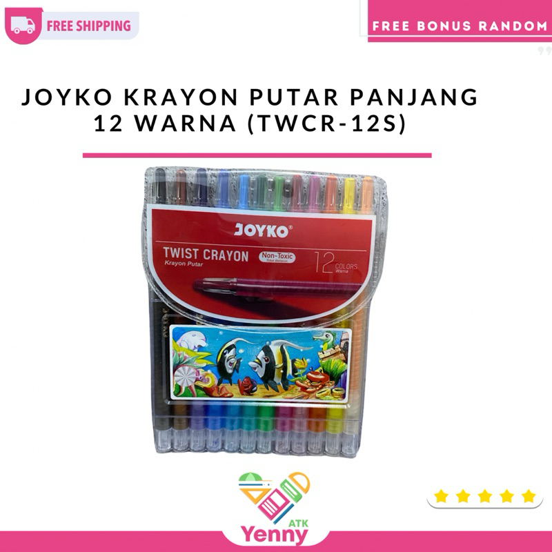 

Joyko Krayon Putar Panjang 1 Set 12 Warna | Krayon Putar Panjang Joyko 12 Warna