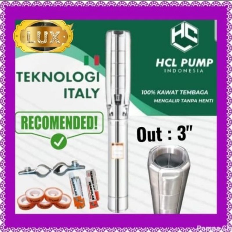Mesin Pompa air satelit 6" STAINLESS HCL Pump 5.5hp 6SP30/4 3Phase submersible debit 30 Kubik/jam De