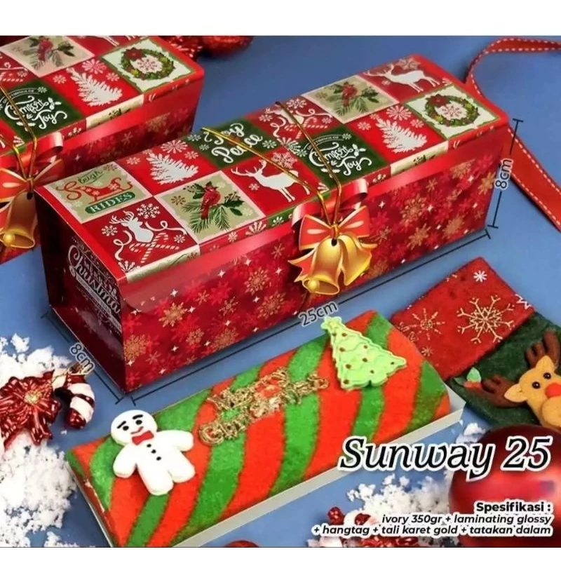 

Box Cake Natal Christmas Kylie Sunway 25x8x8cm (3pcs)