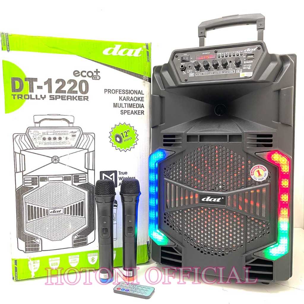 Speaker Portable Wireless DAT DT 1220 ECO+ Original Bluetooth 12 inch DAT 1220 Free 2bh Mic Wireless