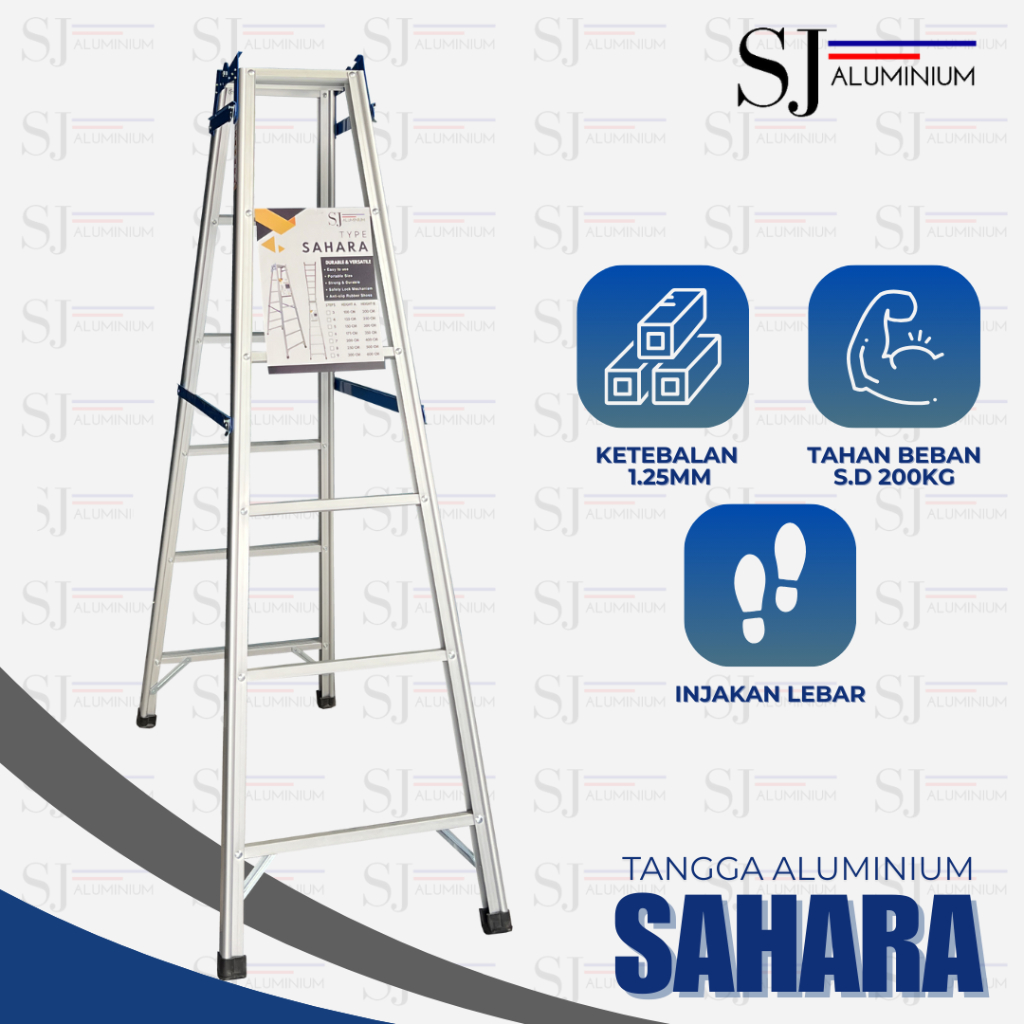 Tangga SAHARA - Tangga Aluminium - Tangga Lipat Aluminium / Tangga Multifungsi JUMBO - 175 CM / 1,75