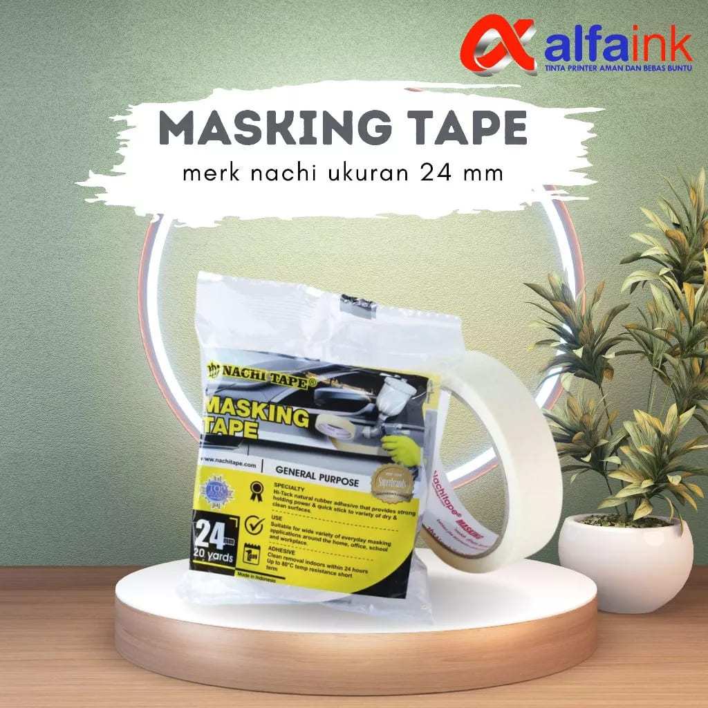 

Masking Tape Nachitape 24mm 20 yard Selotip Kertas Nachi Adhesive