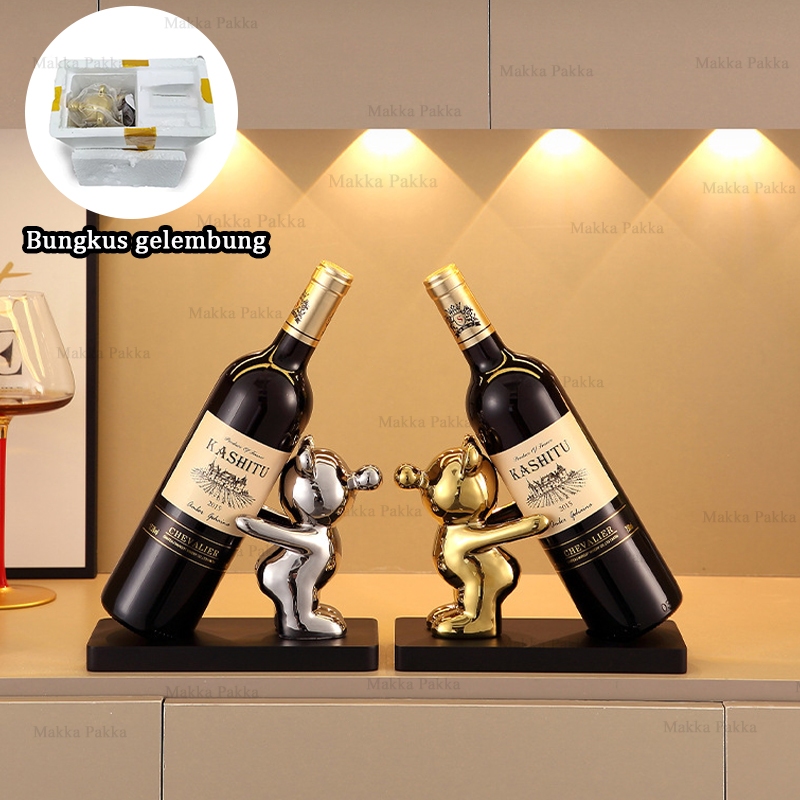 Beruang Kreatif Kelas Atas Ruang Tamu Dekorasi Rak Anggur Dekorasi Lemari Anggur Rak Botol Anggur Mi