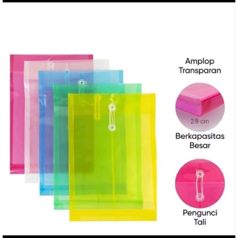 

Map Tali Plastik folio per lusin (12 pcs)