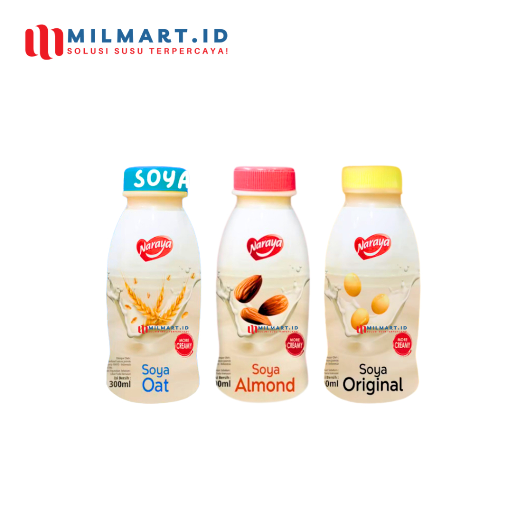 

NARAYA SUSU SOYA 300ML BOTOL ALMOND SOYA OAT SUSU ORIGINAL KEDELAI