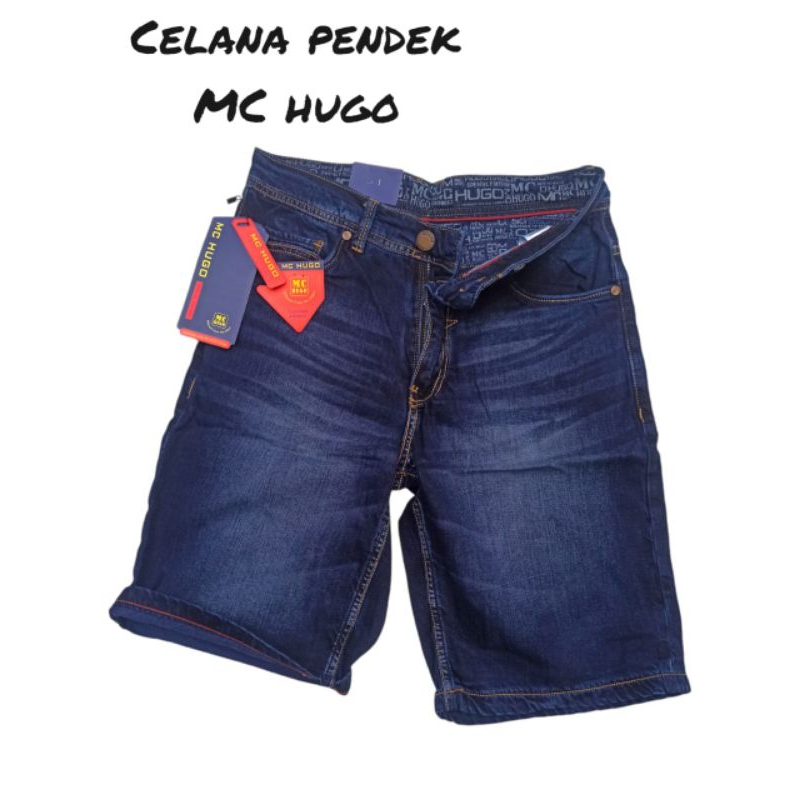 Celana jeans denim pendek mc hugo celana jeans pendek cowok