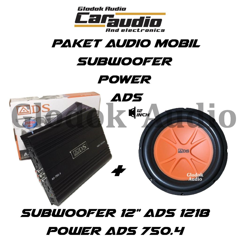 Paket Audio mobil ADS Power 4 chanel +Subwoofer 12”  Double Coil  ADS