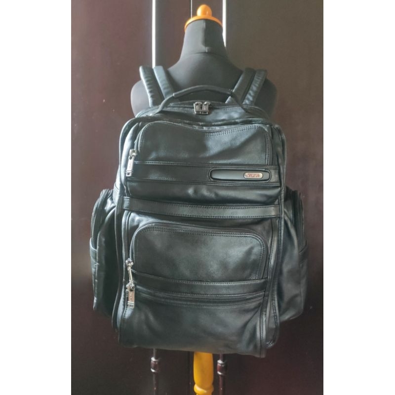 Backpack / Tas Ransel Kulit Asli Brief Pack  T U M I  Alpha Gen4.2 Black Full Leather Material Prelo