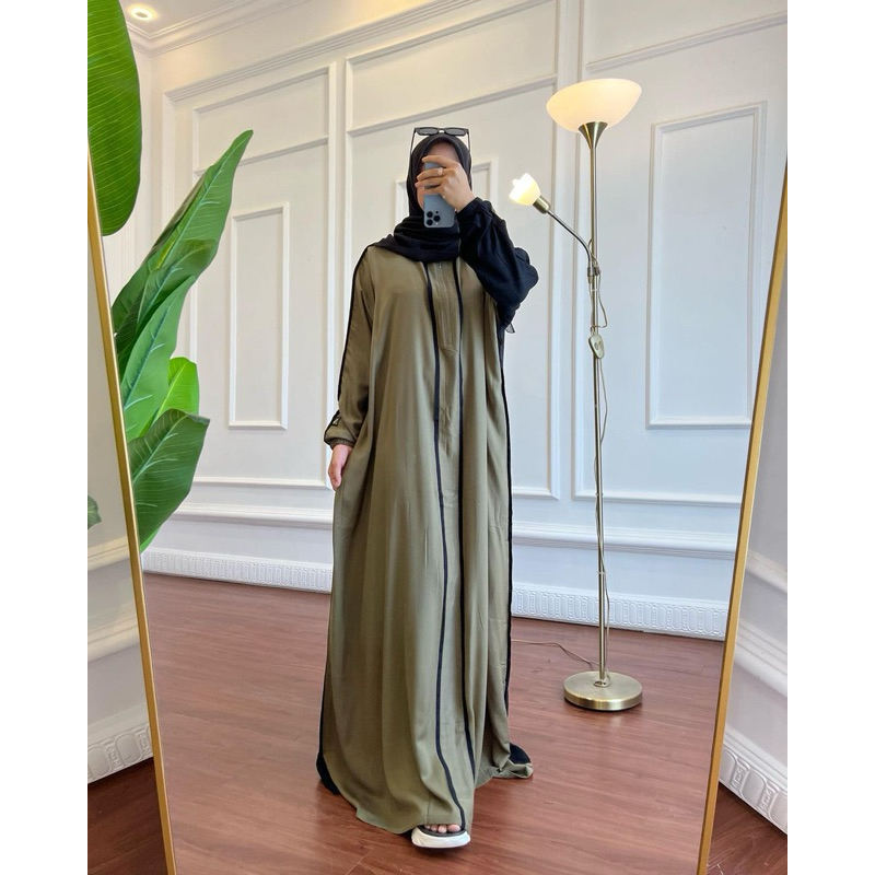 Gamis Kaftan Twill Original Pekalongan Gamis Elzaf Anjani Strore Terbaru  Cantik Kaftan Anjani jumbo