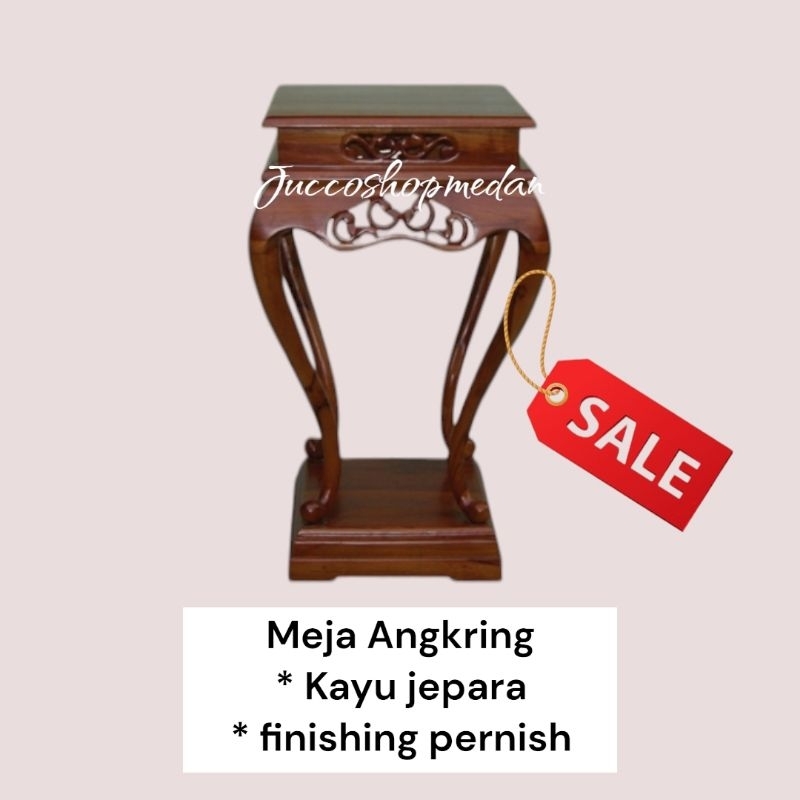 [ Jucco ] Meja Sudut Kayu Jepara Murah - Meja Pot Bunga Cantik - Nakas Kayu Murah - Medan