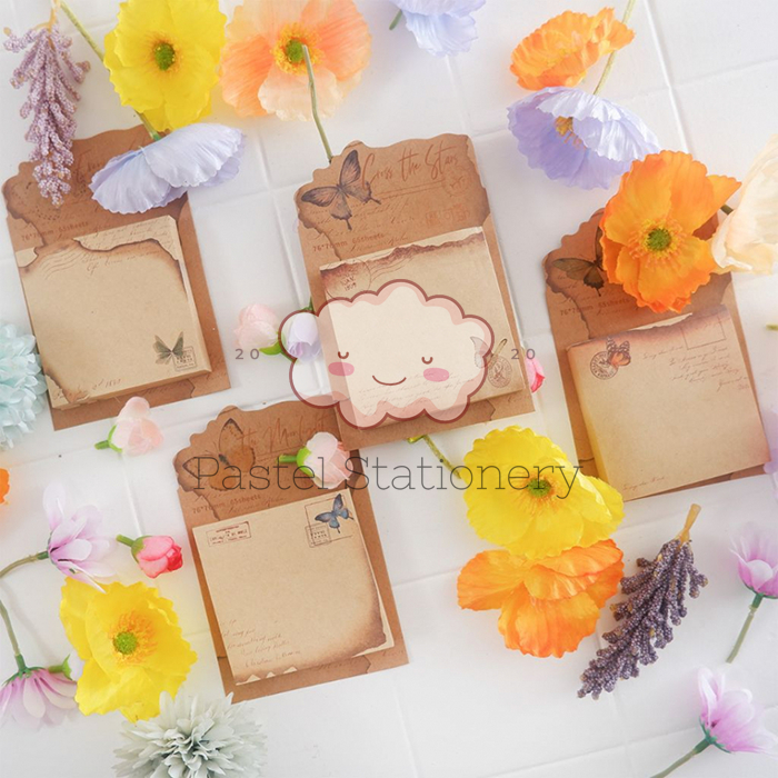 

Sticky Notes Retro Butterfly - Memo Stick Note Tempel Bahan Kertas Kraft Lucu