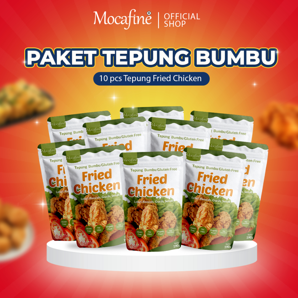 

[Paket Hemat] Mocafine Tepung Bumbu Fried Chicken - Gluten Free - 10 pcs - 190 gram
