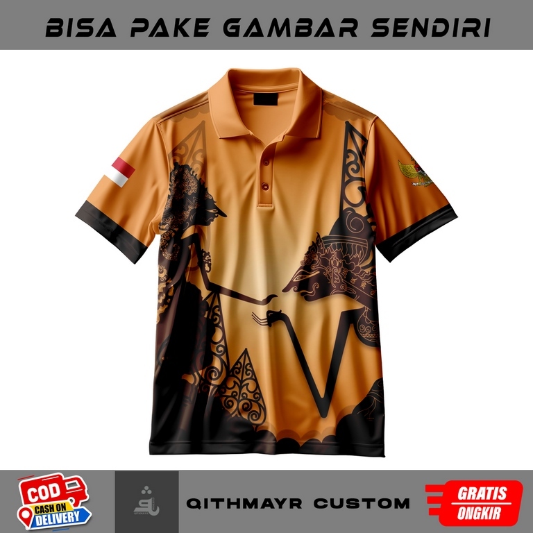 kaos pria baju wayang golek / jersey kesenian tradisional wayang kulit Fullprint 3D terbaru