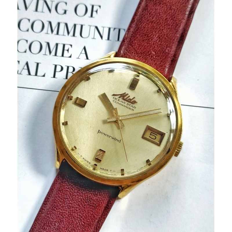 Vintage Mido Ocean Star Commander Powerwind Special Serie of Double Gold 40microns • with Original V