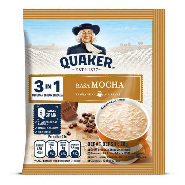 

Quaker 3 In 1 Oat Cereal Drink Rasa Mocha Sachet 28gram