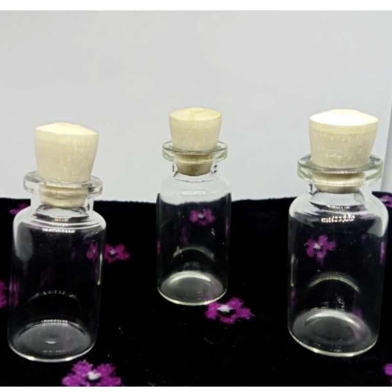 BOTOL VIAL 10ML |50PCS/50SET | BOTOL KACA TUTUP KAYU ||