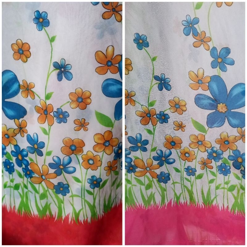 1/2 meter Kain Sifon (2 Warna) | Bahan Sifon | Kain Meteran | Sifon Motif Bunga | Bahan Import