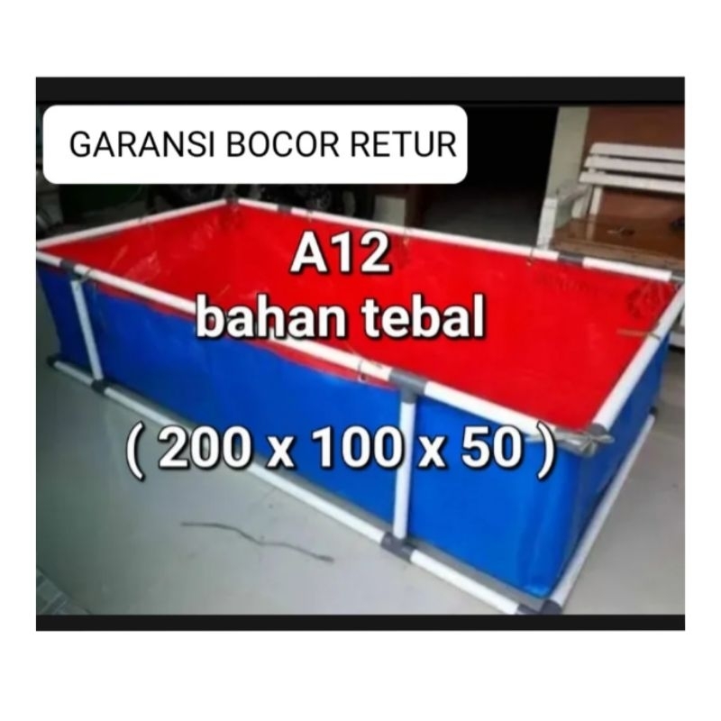 terpal kolam ikan a12 200x100x50  terpal kolam ikan 200x100x50  type a12 korea tebal