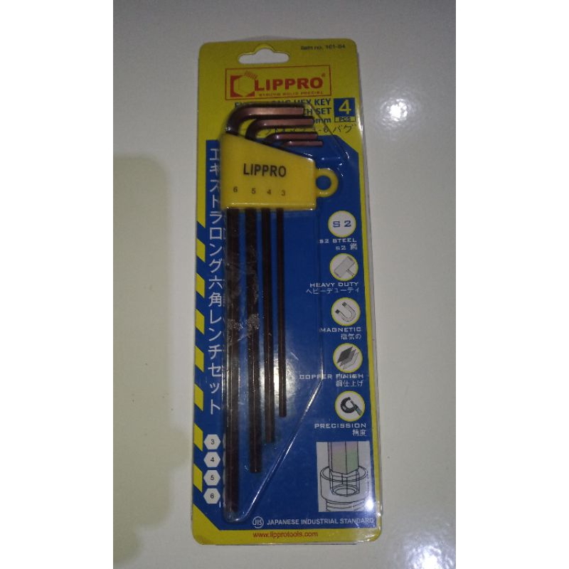 KUNCI L SET PANJANG 4 PCS EXTRA LONG PLAT LIPPRO 161 - S4