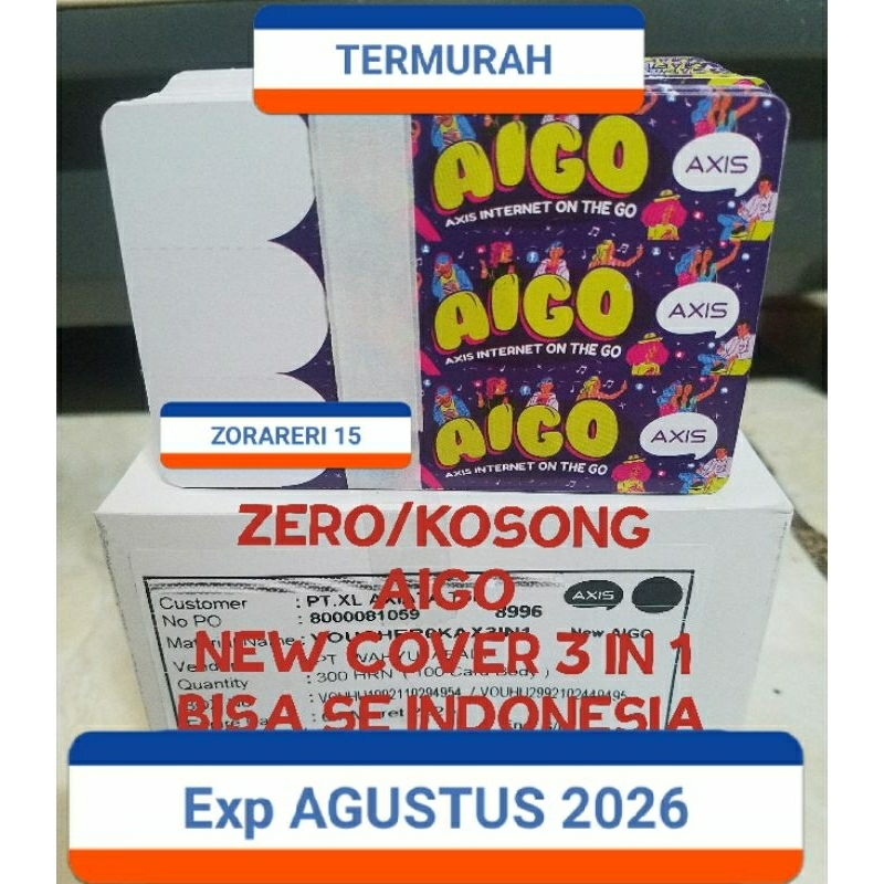 Voucher Kosong AXIS Nasional ( Per 1 Lembar isi 3 SN ) Exp AGUSTUS 2026