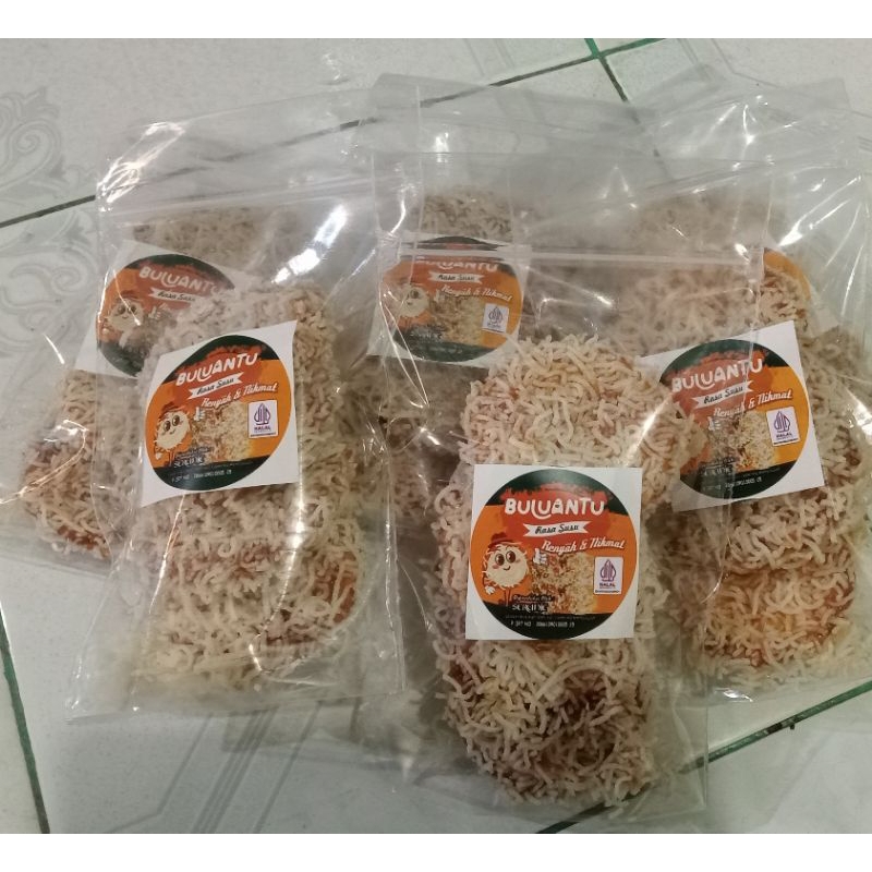 

SNACK BULUANTU "Bosan dengan camilan biasa Cobain Buluantu! Rasa manis, gurih, dan krispi yang bikin kamu ketagihan. Harga super terjangkau, cuma 5 ribuan!!! Buluantu: Rasa yang tak terlupakan, harga yang bersahabat.