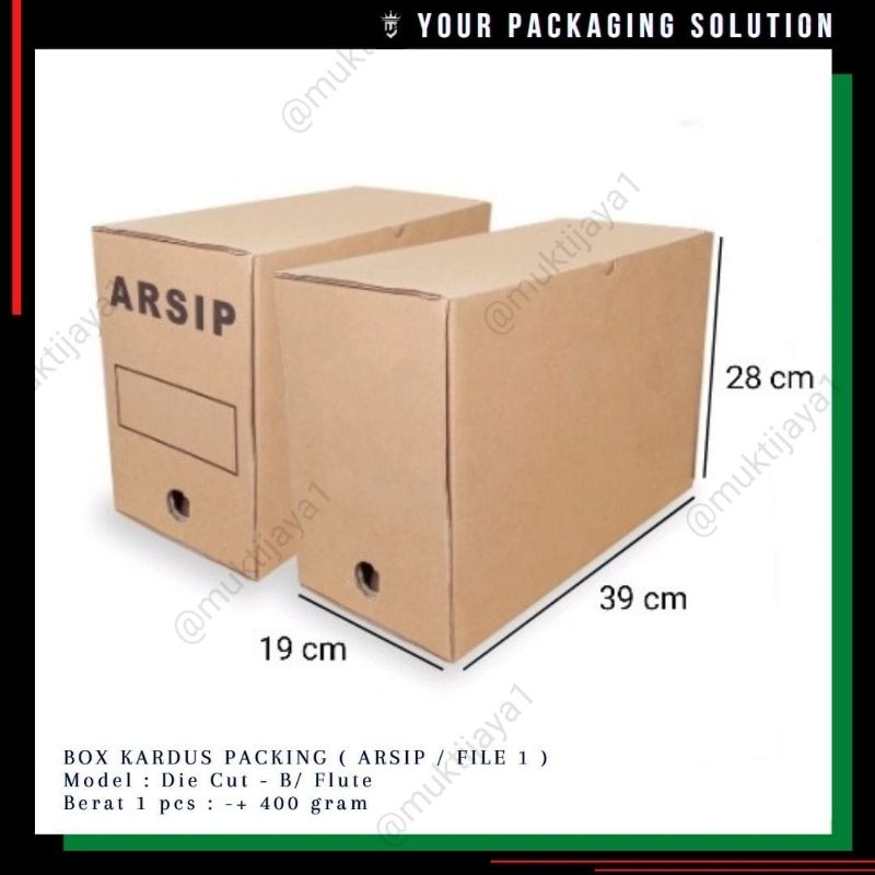 

BOX ARSIP 1 ~ 39x19x28cm ll KOTAK ll KARDUS ll ARSIP ll FILE ll DOKUMEN.