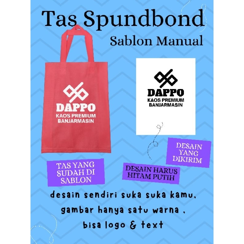 

jasa sablon 1 warna + tas handle tali (MINIMAL 60 PCS)Tas Spunbond Sablon, tas custom sablon tas Spunbond Custom,Tas Kain Belanja Sablon,Tas Souvenir,Tas Promosi,Tas souvenir Pernikahan, Tas Seminar,Tas Partai,Tas Hajatan, tas promosi,Tas Kado