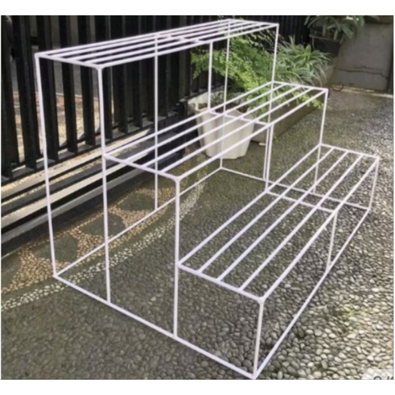 Panjang 1 Meter/Rak Pot Bunga 3 Tingkat/Dudukan Rak Pot Bunga 3 Susun