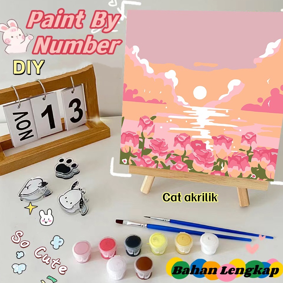 

Pasti Terkini HIGHTUNE Paint By Number 2x23x4cm Lukisan Kanvas DIY Digital Painting Kit With Kanvas Kuas dan Cat