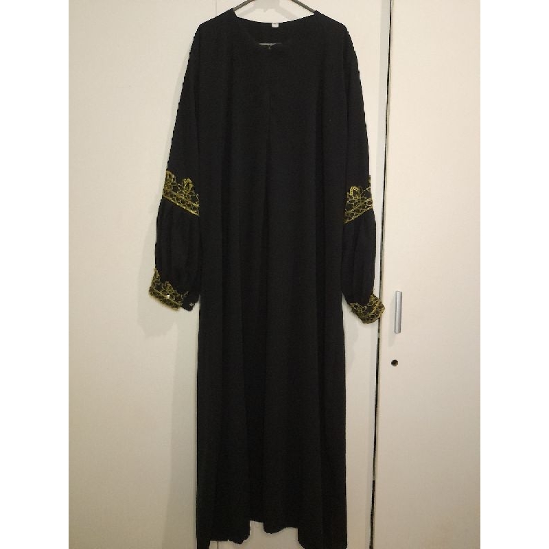 [ preloved ] Abaya brokat DUBAI hitam