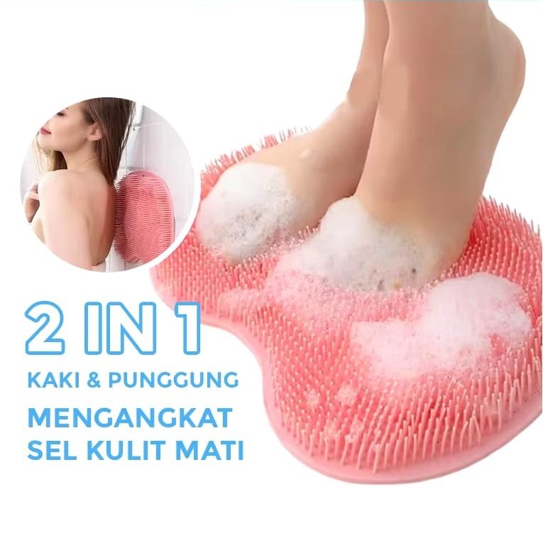 Mouseman - Body Scrubber Alat Pembersih Punggung Sikat Badan Silikon Sikat Punggung Tempel Silikon S