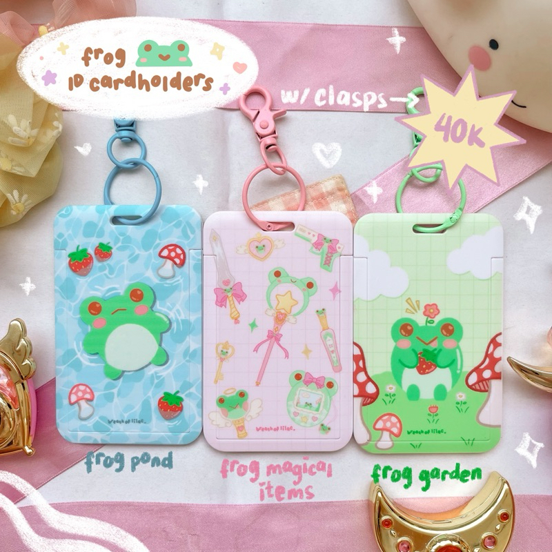 

kerori the frog ID cardholder & lanyard kodok jamur lucu cahol // breath of lilac
