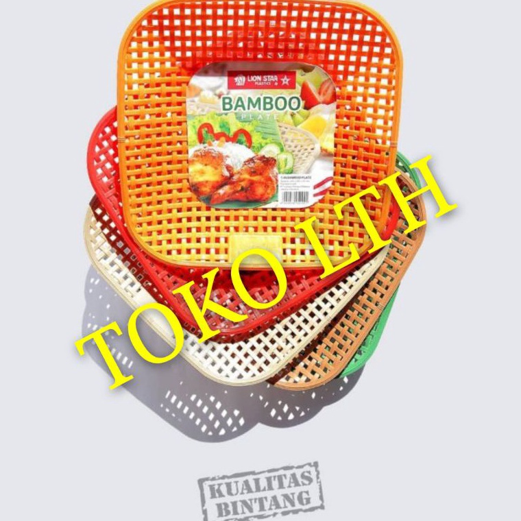 PIRING BAMBU PLASTIK LION STAR BAMBOO PLATE T45 PIRING SEGI ROTAN ANYAM PLASTIK T 45