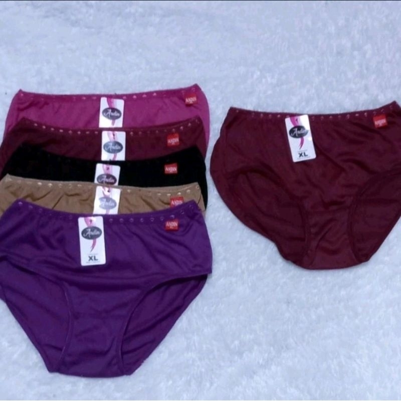 CD Wanita Warna Gelap 12pcs Celana dalam wanita warna gelap halus