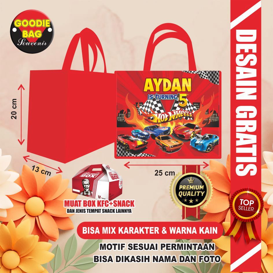 

tas ultah hotwheels / tas ulang tahun hotwheels / tas ultah anak / tas ultah / tas bingkisan ultah / tas ultah tema hotwheels