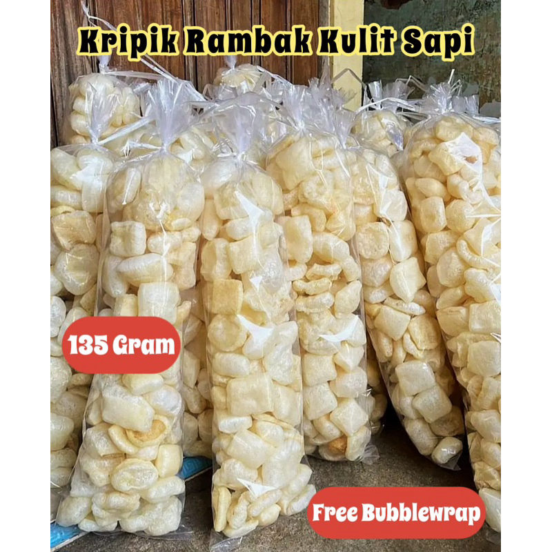 

krupuk rambak kulit sapi asli krupuk kulit dorokdok 135Gr