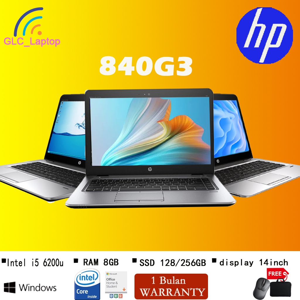 HP Elitebook second laptop 840 G3 840 G4 core I5 I7 8G RAM 128/256GB SSD bekas Peningkatan baru lapt