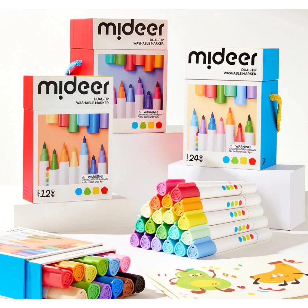 

Mideer & Hightune Dual Tip Washable Marker Spidol 24/36 Color Pengenalan Anak/Berbasis Air/Bebas Bau