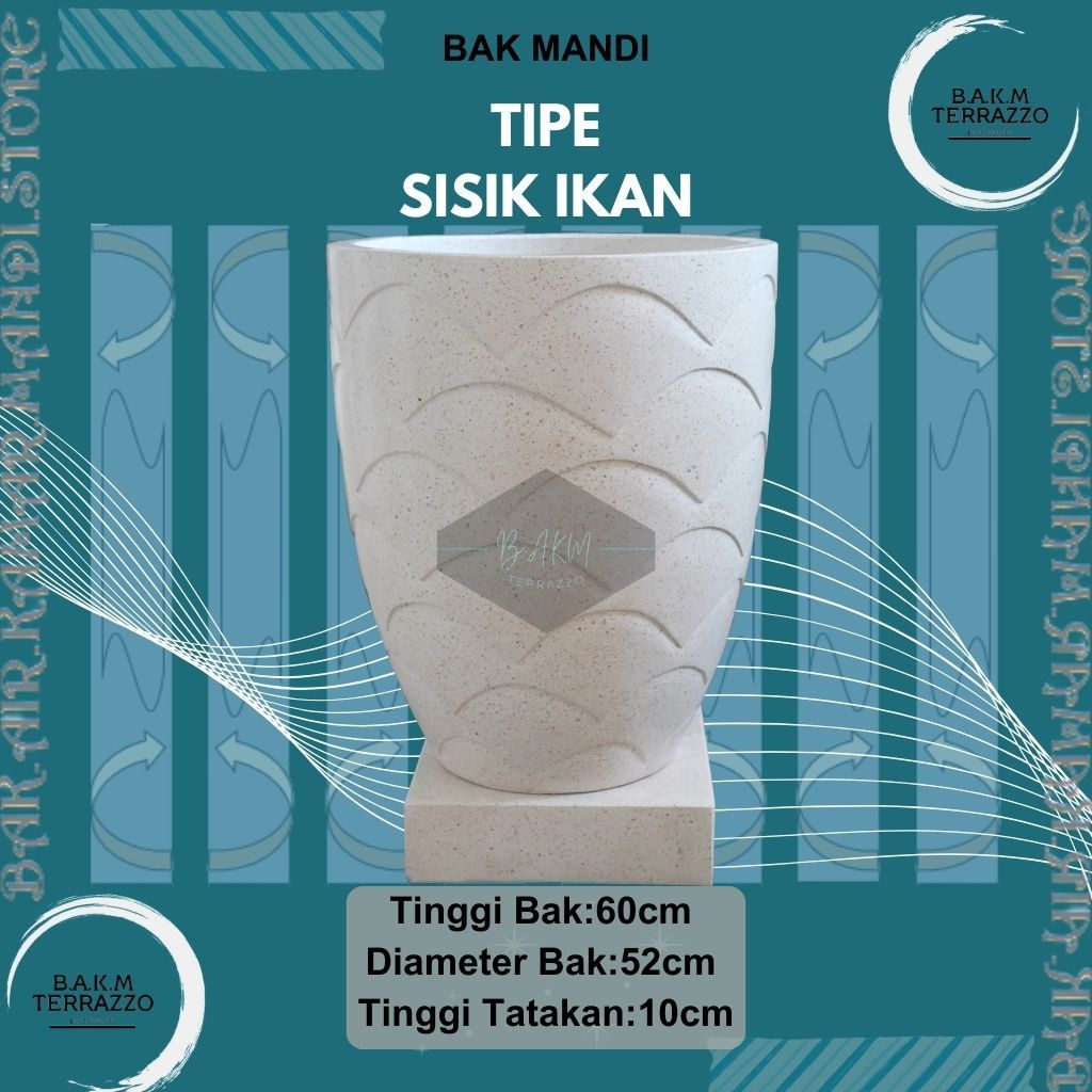 BAK AIR KAMAR MANDI | BAK MANDI TERASO ESTETIK | GENTONG KAMAR MANDI JUMBO | TIPE SISIK IKAN