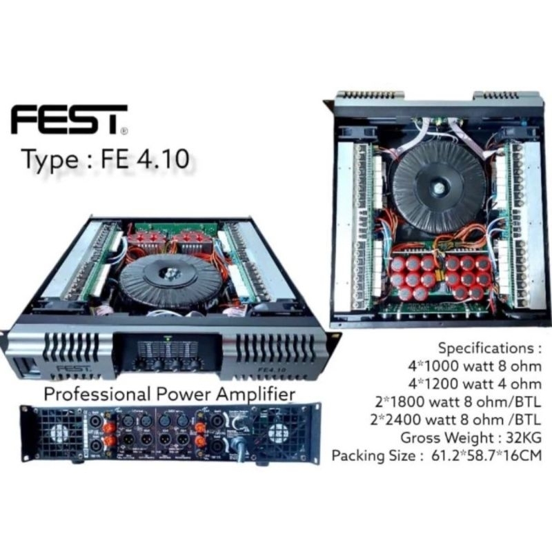 Power FEST FE4.10 Original Amplifier FEST 4 Channel FE 4.10