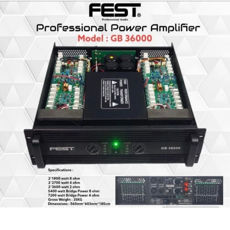 Power amplifier FEST GB36000 Original Amplifier Fest GB 36000