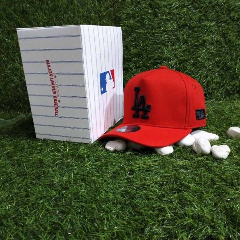 LA Hitam Losangels Unisex Full Tag MLB Topi Baseball Merah Premium