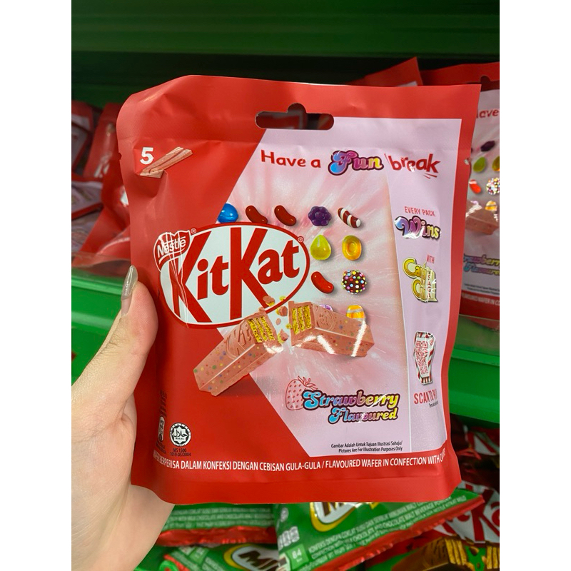 

kitkat fun break strawberry isi 5 packs 85gr