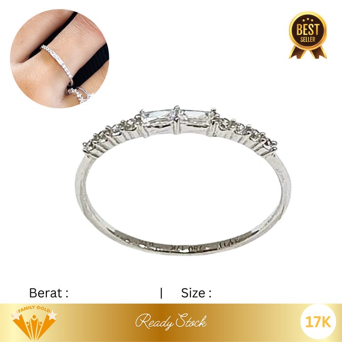 Cincin Emas White Gold Kadar 17K Model Listring Cuse Family Gold