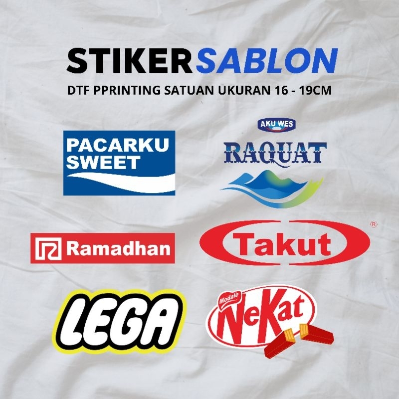 

Stiker Sablon Tema Logo Plesetan Unik Sablon DTF Satuan Siap Press/Setrika