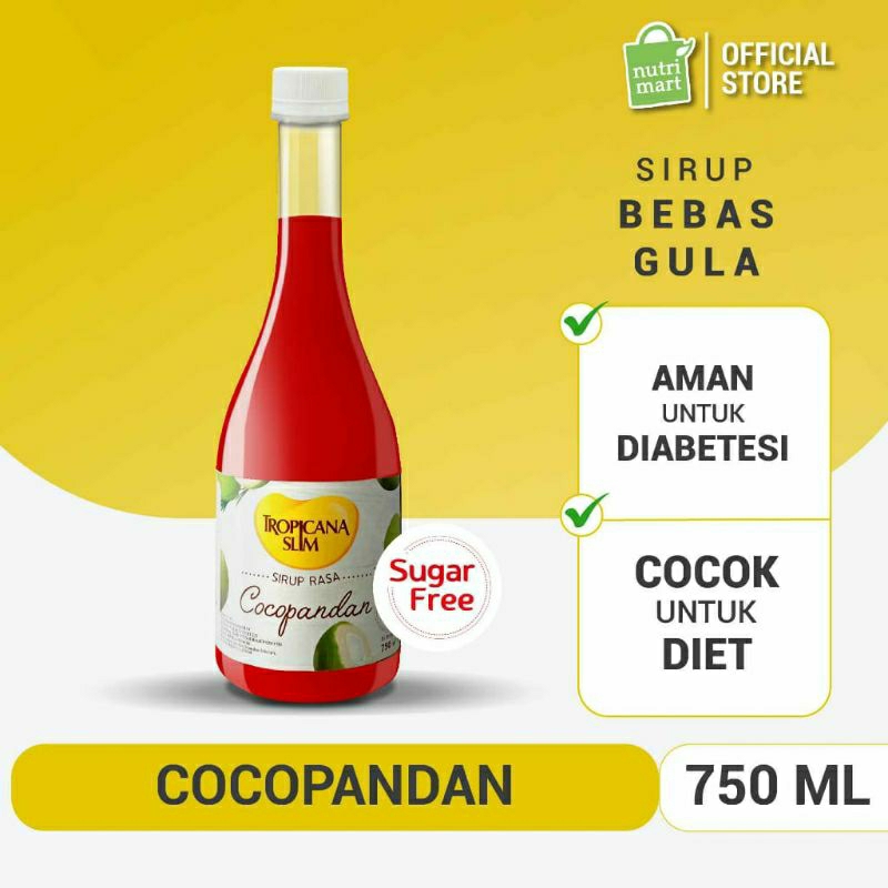 

TROPICANA SLIM SIRUP COCOPANDAN 750ML // SYRUP BEBAS GULA